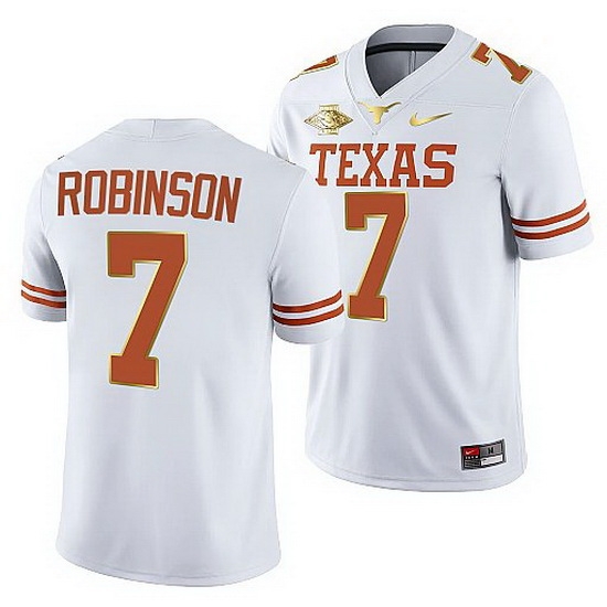 Texas Longhorns Keilan Robinson White 2021 Red River Showdown Men Jersey Texas Longhorns Keilan Robinson White 2021 Red River Showdown Men Jersey