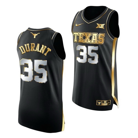 Texas Longhorns Kevin Durant 2021 March Madness Golden Authentic Black Jersey Texas Longhorns Kevin Durant 2021 March Madness Golden Authentic Black Jersey