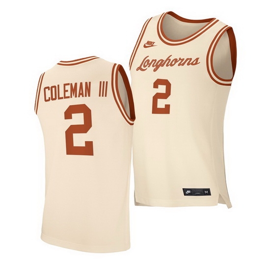 Texas Longhorns Matt Coleman Iii Cream Retro Texas Longhorns Jersey Texas Longhorns Matt Coleman Iii Cream Retro Texas Longhorns Jersey
