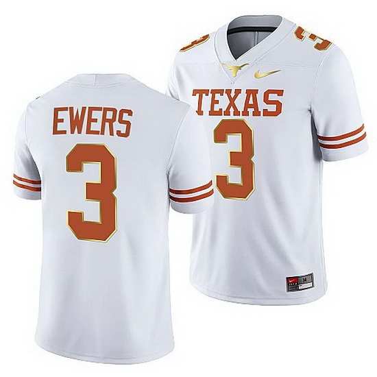 Texas Longhorns Quinn Ewers White College Football Jersey Texas Longhorns Quinn Ewers White College Football Jersey