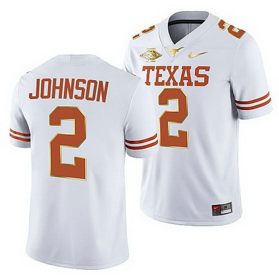 Texas Longhorns Roschon Johnson White 2021 Red River Showdown Men Jersey Texas Longhorns Roschon Johnson White 2021 Red River Showdown Men Jersey