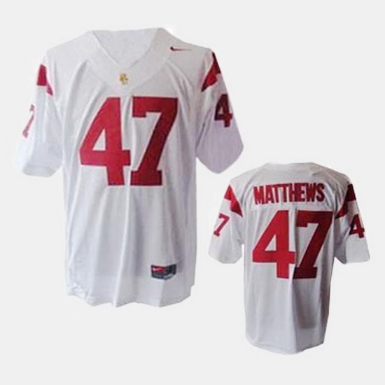 Men Usc Trojans Clay Matthews College Football White Jersey Men Usc Trojans Clay Matthews College Football White Jersey