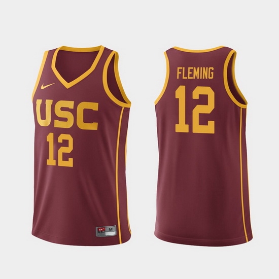 Men Usc Trojans Devin Fleming Cardinal Replica College Basketball Jersey