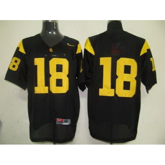 Trojans #18 Black Embroidered NCAA Jersey Trojans #18 Black Embroidered NCAA Jersey