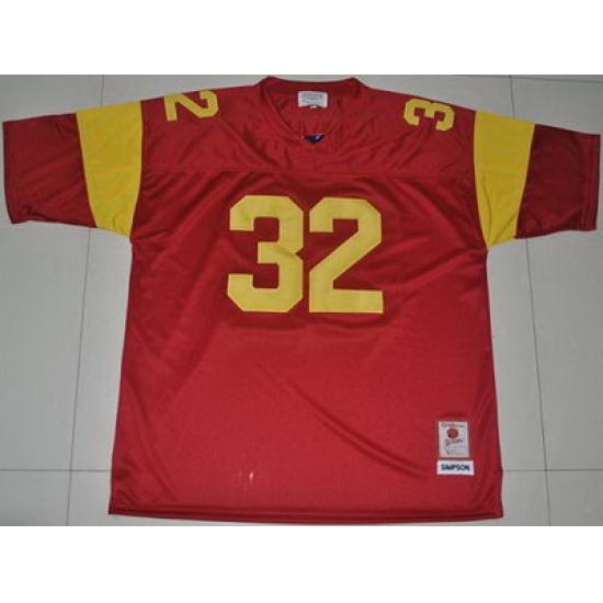 Trojans #32 O.J. Simpson Red Embroidered NCAA Jersey Trojans #32 O.J. Simpson Red Embroidered NCAA Jersey