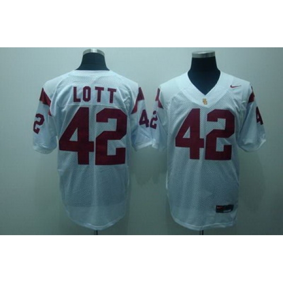 Trojans #42 Ronnie Lott White Embroidered NCAA Jersey Trojans #42 Ronnie Lott White Embroidered NCAA Jersey