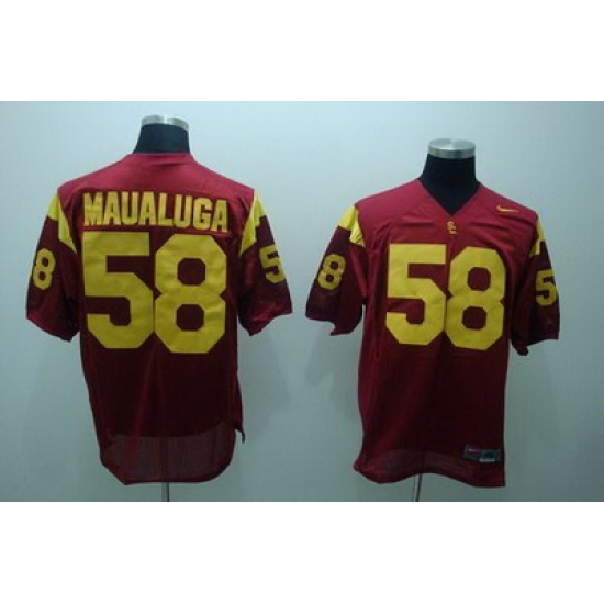 Trojans #58 Rey Maualuga Red Embroidered NCAA Jersey Trojans #58 Rey Maualuga Red Embroidered NCAA Jersey