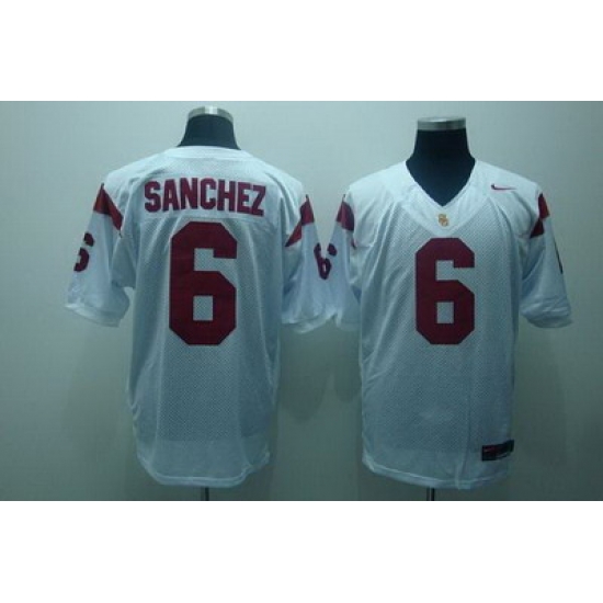Trojans #6 Mark Sanchez White Embroidered NCAA Jersey Trojans #6 Mark Sanchez White Embroidered NCAA Jersey