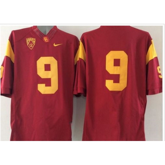 USC Trojans #9 Red PAC 12 C Patch Stitched NCAA Jersey USC Trojans #9 Red PAC 12 C Patch Stitched NCAA Jersey