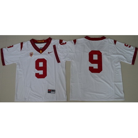 USC Trojans #9 White College Football Jersey USC Trojans #9 White College Football Jersey