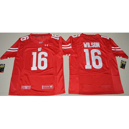 Badgers #16 Russell Wilson Red Under Armour Stitched NCAA Jersey Badgers #16 Russell Wilson Red Under Armour Stitched NCAA Jersey