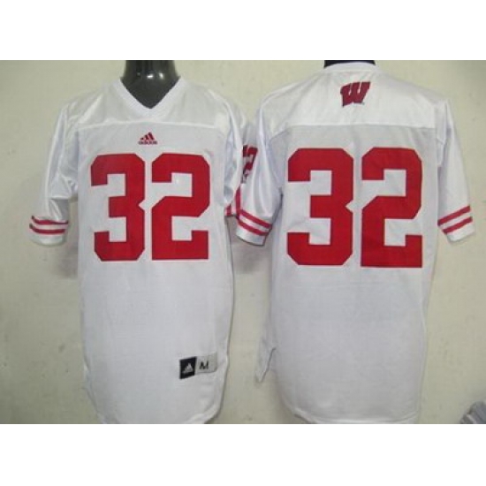 Badgers #32 White Embroidered NCAA Jersey Badgers #32 White Embroidered NCAA Jersey