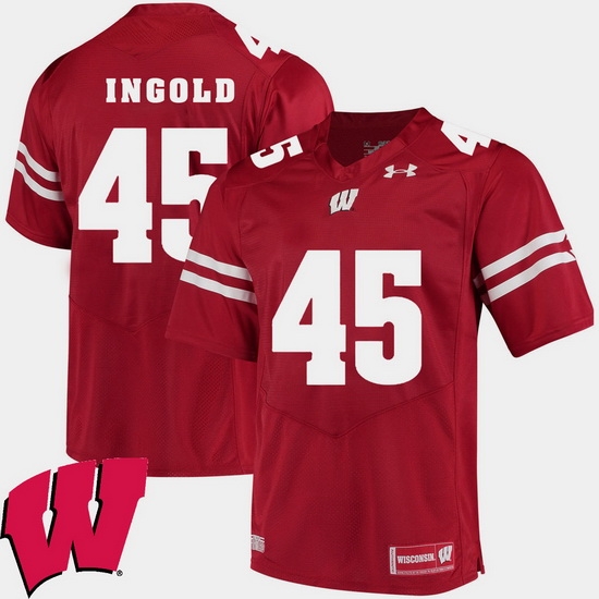Men Wisconsin Badgers Alec Ingold Red Alumni Football Game Ncaa 2018 Jersey Men Wisconsin Badgers Alec Ingold Red Alumni Football Game Ncaa 2018 Jersey