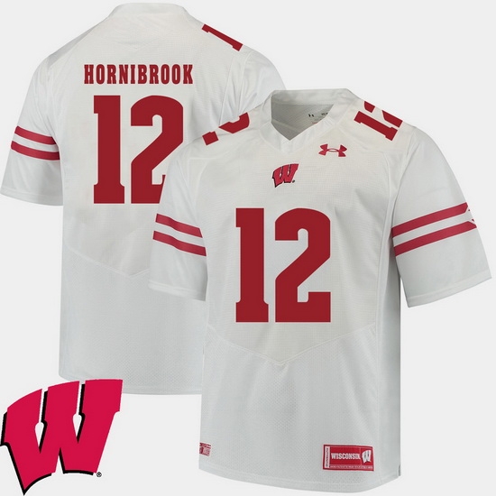 Men Wisconsin Badgers Alex Hornibrook White Alumni Football Game Ncaa 2018 Jersey Men Wisconsin Badgers Alex Hornibrook White Alumni Football Game Ncaa 2018 Jersey
