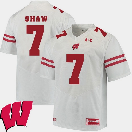 Men Wisconsin Badgers Bradrick Shaw White Alumni Football Game Ncaa 2018 Jersey Men Wisconsin Badgers Bradrick Shaw White Alumni Football Game Ncaa 2018 Jersey