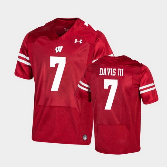 Men Wisconsin Badgers Danny Davis Iii Premier Red Football Jersey Men Wisconsin Badgers Danny Davis Iii Premier Red Football Jersey