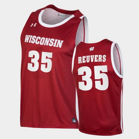 Men Wisconsin Badgers Nate Reuvers Replica Red College Basketball Jersey Men Wisconsin Badgers Nate Reuvers Replica Red College Basketball Jersey