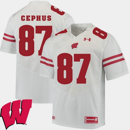 Men Wisconsin Badgers Quintez Cephus White Alumni Football Game Ncaa 2018 Jersey Men Wisconsin Badgers Quintez Cephus White Alumni Football Game Ncaa 2018 Jersey