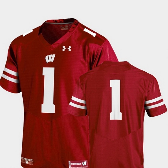 Men Wisconsin Badgers Red College Football Team Replica Jersey Men Wisconsin Badgers Red College Football Team Replica Jersey