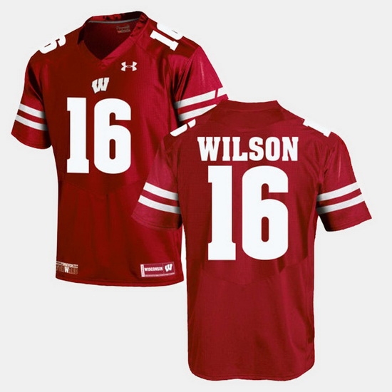 Men Wisconsin Badgers Russell Wilson Alumni Football Game Red Jersey Men Wisconsin Badgers Russell Wilson Alumni Football Game Red Jersey