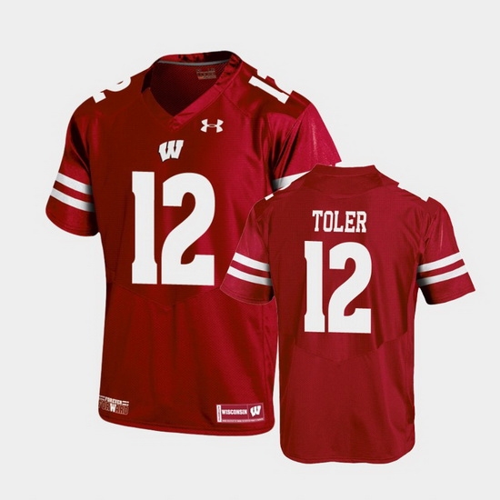 Men Wisconsin Badgers Titus Toler Replica Red Football Jersey Men Wisconsin Badgers Titus Toler Replica Red Football Jersey