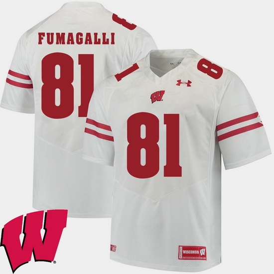 Men Wisconsin Badgers Troy Fumagalli White Alumni Football Game Ncaa 2018 Jersey Men Wisconsin Badgers Troy Fumagalli White Alumni Football Game Ncaa 2018 Jersey