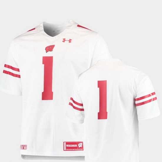 Men Wisconsin Badgers White College Football Team Replica Jersey Men Wisconsin Badgers White College Football Team Replica Jersey