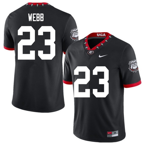 2020 Men #23 Mark Webb Georgia Bulldogs Mascot 100th Anniversary College Football Jerseys Sale-Black 2020 Men #23 Mark Webb Georgia Bulldogs Mascot 100th Anniversary College Football Jerseys Sale-Black