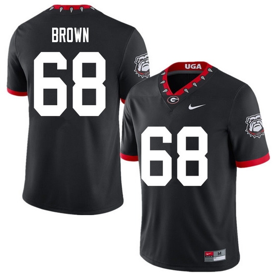 2020 Men #68 Chris Brown Georgia Bulldogs Mascot 100th Anniversary College Football Jerseys Sale-Bla 2020 Men #68 Chris Brown Georgia Bulldogs Mascot 100th Anniversary College Football Jerseys Sale-Bla