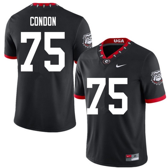 2020 Men #75 Owen Condon Georgia Bulldogs Mascot 100th Anniversary College Football Jerseys Sale-Bla 2020 Men #75 Owen Condon Georgia Bulldogs Mascot 100th Anniversary College Football Jerseys Sale-Bla