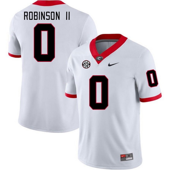 Men #0 Roderick Robinson II Georgia Bulldogs College Football Jerseys Stitched-White Men #0 Roderick Robinson II Georgia Bulldogs College Football Jerseys Stitched-White
