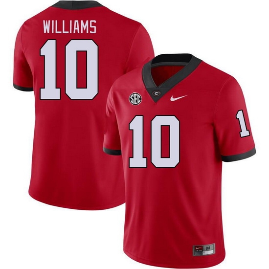 Men #10 Tyler Williams Georgia Bulldogs College Football Jerseys Stitched-Red Men #10 Tyler Williams Georgia Bulldogs College Football Jerseys Stitched-Red