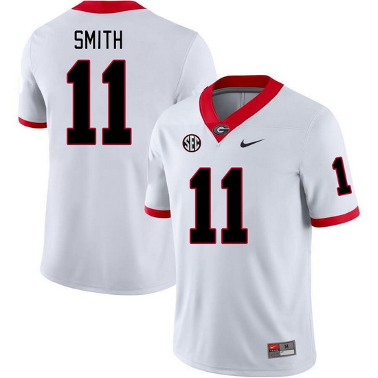 Men #11 Arian Smith Georgia Bulldogs College Football Jerseys Stitched-White Men #11 Arian Smith Georgia Bulldogs College Football Jerseys Stitched-White