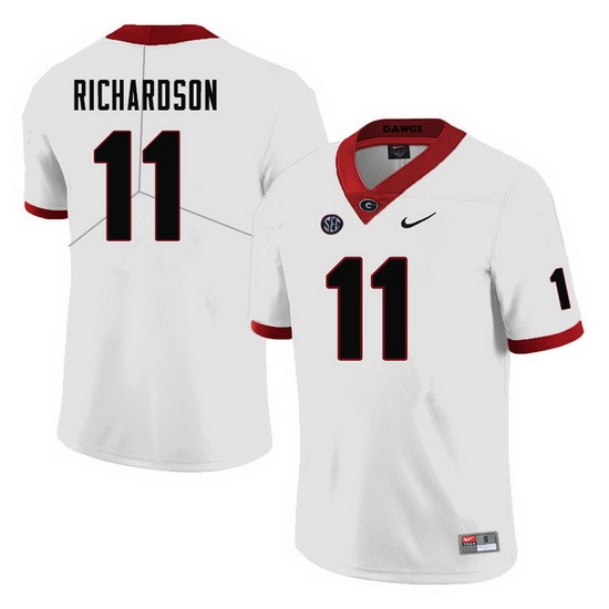 Men #11 Keyon Richardson Georgia Bulldogs College Football Jerseys-White Men #11 Keyon Richardson Georgia Bulldogs College Football Jerseys-White