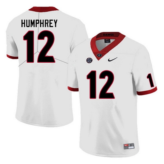 Men #12 Julian Humphrey Georgia Bulldogs College Football Jerseys Sale-White Men #12 Julian Humphrey Georgia Bulldogs College Football Jerseys Sale-White