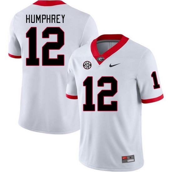 Men #12 Julian Humphrey Georgia Bulldogs College Football Jerseys Stitched-White Men #12 Julian Humphrey Georgia Bulldogs College Football Jerseys Stitched-White