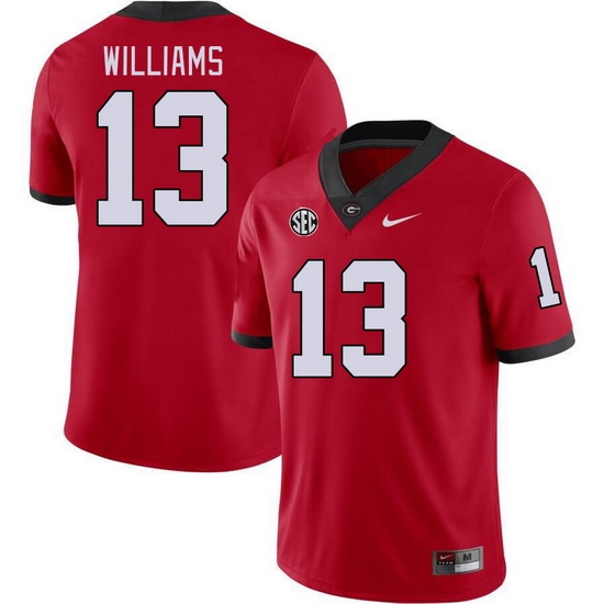 Men #13 Mykel Williams Georgia Bulldogs College Football Jerseys Stitched-Red Men #13 Mykel Williams Georgia Bulldogs College Football Jerseys Stitched-Red