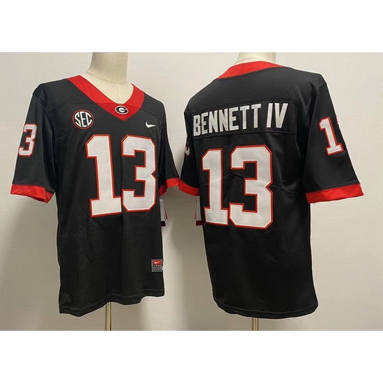 Men #13 Stetson BENNETT IV Georgia Bulldogs College Football Jerseys Sale-Black Men #13 Stetson BENNETT IV Georgia Bulldogs College Football Jerseys Sale-Black