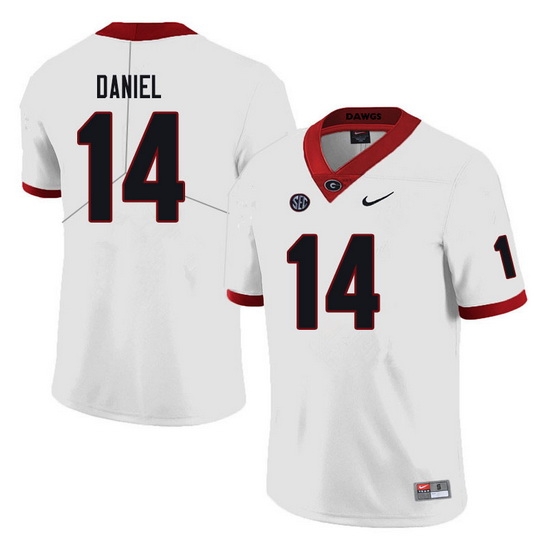 Men #14 DJ Daniel Georgia Bulldogs College Football Jerseys white Men #14 DJ Daniel Georgia Bulldogs College Football Jerseys white