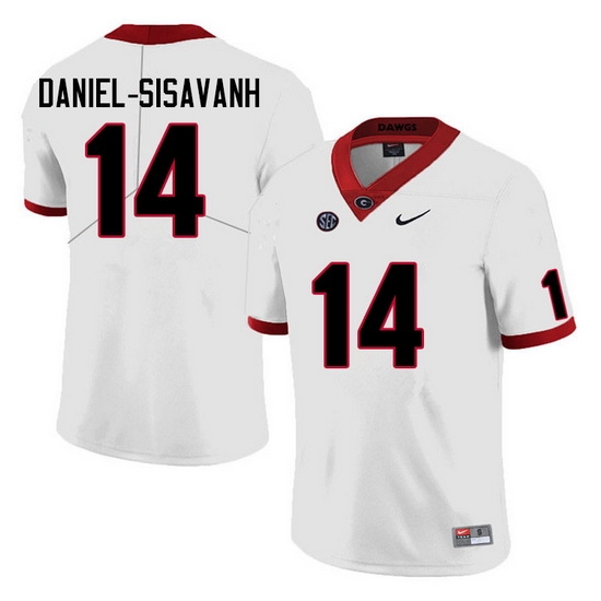 Men #14 David Daniel-Sisavanh Georgia Bulldogs College Football Jerseys Sale-White Anniversary Men #14 David Daniel-Sisavanh Georgia Bulldogs College Football Jerseys Sale-White Anniversary