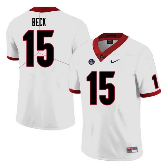 Men #15 Carson Beck Georgia Bulldogs College Football Jerseys Sale-White Men #15 Carson Beck Georgia Bulldogs College Football Jerseys Sale-White