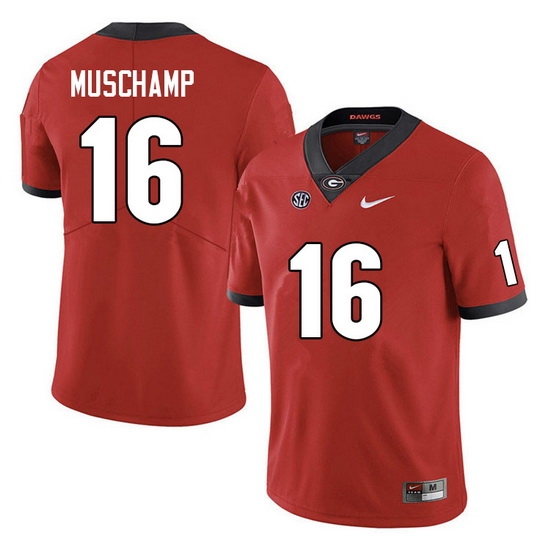 Men #16 Jackson Muschamp Georgia Bulldogs College Football Jerseys Sale-Red Anniversary Men #16 Jackson Muschamp Georgia Bulldogs College Football Jerseys Sale-Red Anniversary