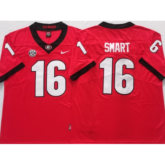 Men #16 SMART Georgia Bulldogs College Football Jerseys Sale-red Men #16 SMART Georgia Bulldogs College Football Jerseys Sale-red