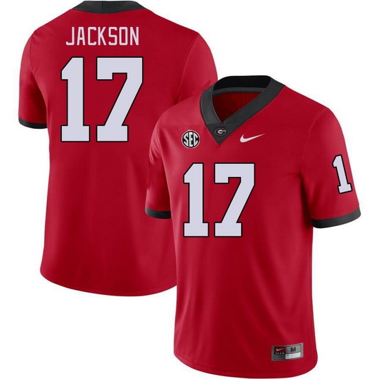 Men #17 Dan Jackson Georgia Bulldogs College Football Jerseys Stitched-Red Men #17 Dan Jackson Georgia Bulldogs College Football Jerseys Stitched-Red