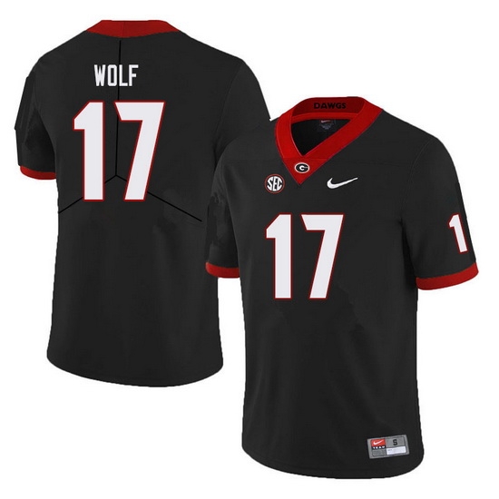Men #17 Eli Wolf Georgia Bulldogs College Football Jerseys Sale-Black Men #17 Eli Wolf Georgia Bulldogs College Football Jerseys Sale-Black
