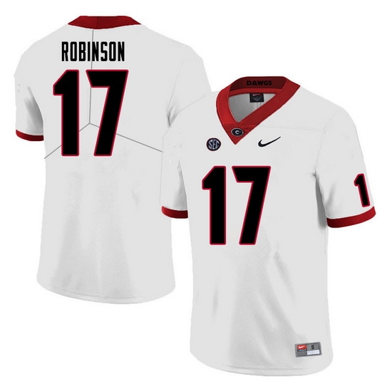 Men #17 Justin Robinson Georgia Bulldogs College Football Jerseys Sale-White Men #17 Justin Robinson Georgia Bulldogs College Football Jerseys Sale-White