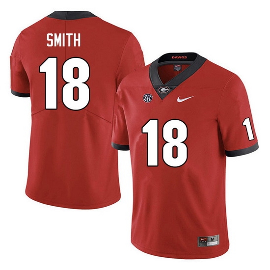 Men #18 C.J. Smith Georgia Bulldogs College Football Jerseys Sale-Red Anniversary Men #18 C.J. Smith Georgia Bulldogs College Football Jerseys Sale-Red Anniversary