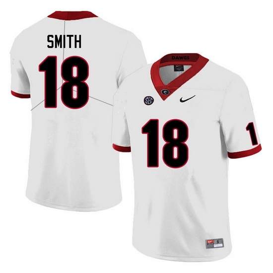 Men #18 C.J. Smith Georgia Bulldogs College Football Jerseys Sale-White Anniversary Men #18 C.J. Smith Georgia Bulldogs College Football Jerseys Sale-White Anniversary