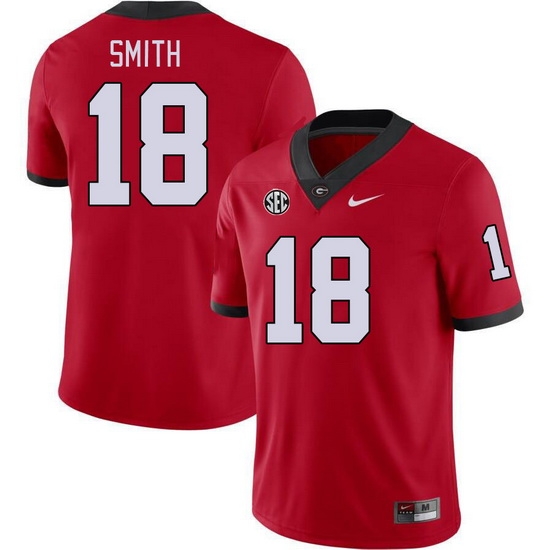 Men #18 C.J. Smith Georgia Bulldogs College Football Jerseys Stitched-Red Men #18 C.J. Smith Georgia Bulldogs College Football Jerseys Stitched-Red