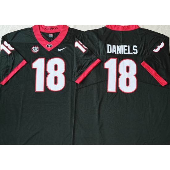 Men #18 JT Daniels Georgia Bulldogs College Football Jerseys Sale-Black Men #18 JT Daniels Georgia Bulldogs College Football Jerseys Sale-Black